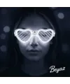 Beyaz LED Işıklı Kalp Gözlük – 3 Modlu Parti & Glow Gözlüğü