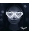 Beyaz Led Işıklı Kalp Gözlük – 3 Modlu Parti  Glow Gözlüğü