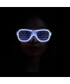 Beyaz Led Işıklı Parti Gözlüğü - Neon Glow Şerit Gözlük 3 Modlu