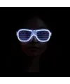 Beyaz Led Işıklı Parti Gözlüğü - Neon Glow Şerit Gözlük 3 Modlu