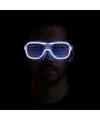 Beyaz Led Işıklı Parti Gözlüğü - Neon Glow Şerit Gözlük 3 Modlu