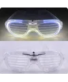 Beyaz Led Işıklı Parti Gözlüğü - Neon Glow Şerit Gözlük 3 Modlu