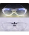 Beyaz Led Işıklı Parti Gözlüğü - Neon Glow Şerit Gözlük 3 Modlu