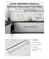 Beyaz Mermer Desenli Yapışkanlı Tezgah Folyosu (3 Mt.x 60 Cm)