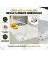 Beyaz Mermer Desenli Yapışkanlı Tezgah Folyosu (3 Mt.x 60 Cm)