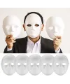 Beyaz Renk Boyanabilir Anonim Tam Yüz Cosplay Maske 24x18 Cm