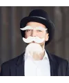 Beyaz Renk Kendinden Yapışkanlı Takma Sakal Bıyık ve Kaş Seti