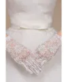 Beyaz Renk Kısa Dantelli Eldiven