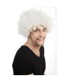 Beyaz Renk Kıvırcık Afro Bonus Peruk