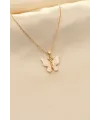Beyaz Sedefli Kelebek Figürlü Kadın Kolye