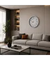Beyaz Takvimli 52 x 52 Cm Metal Duvar Saati