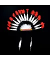 Beyaz Tüylü Siyah Kırmızı Büyük Hintli Kızılderili Başlığı