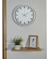 Beyaz Zarafet 40 Cm Metal Duvar Saati