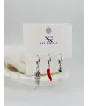 Biber Detaylı Üçlü Kombin Küpe - Kp00542
