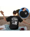 Bisiklet Yaka Baskılı T-shirt - Siyah