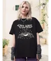 Bisiklet Yaka Baskılı T-shirt - Siyah