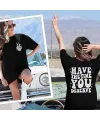 Bisiklet Yaka Kısa Kol Baskılı T-shirt - Siyah