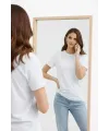 Bisiklet Yaka Tişört Regular Kalıp Basic Pamuklu Günlük Kullanım T-shirt - Beyaz