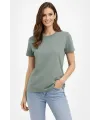 Bisiklet Yaka Tişört Regular Kalıp Basic Pamuklu Günlük Kullanım T-shirt - Mint Yeşili
