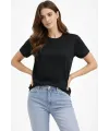 Bisiklet Yaka Tişört Regular Kalıp Basic Pamuklu Günlük Kullanım T-shirt - Siyah