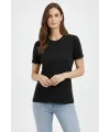 Bisiklet Yaka Tişört Regular Kalıp Basic Pamuklu Günlük Kullanım T-shirt - Siyah