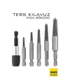 Bits Uzatmalı Ters Kılavuz 6 lı Set Saf Çelik Kırık Civata Vida Sökücü