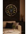 Black Marble Gold 52 Cm Metal Duvar Saati