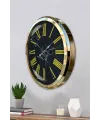 Black Marble Gold 52 Cm Metal Duvar Saati