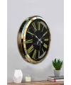 Black Marble Gold 52 Cm Metal Duvar Saati