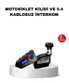 Bluetooth 5.4 İntercom Ve Alarmlı Disk Kilidi Seti Güçlü Ses Ve Güvenlik