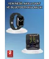 Bluetooth Bağlantılı Kablosuz Kulaklık Ve Yeni Nesil Akıllı Saat 5.0 Bluetooth