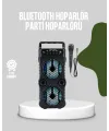 Bluetooth Bağlantılı Led Işıklı Taşınabilir Hoparlör – 1200 Mah Şarjlı, Fm Radyolu