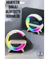 Bluetooth Hoparlör 15w Kablosuz Hızlı Şarj Led Gece Lambası