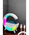 Bluetooth Hoparlör 15w Kablosuz Hızlı Şarj Led Gece Lambası