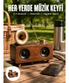 Bluetooth Hoparlör Ahşap Klasik Retro Gramofon Bluetooth Müzik Kutusu