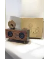 Bluetooth Hoparlör Ahşap Klasik Retro Gramofon Bluetooth Müzik Kutusu