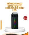 Bluetooth Işıklı Hoparlör – 2x5w Güç | Usb + Tf Kart + Fm Radyo | Siyah Renk