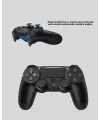 Bluetooth Kablosuz PS4 Gamepad Çift Motorlu Siyah Controller