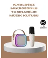 Bluetooth Karaoke Mikrofon Ve Hoparlör Seti Taşınabilir