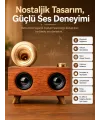 Bluetooth Nostalji Speaker Radyo Gramofon Ahşap Renk Vintage