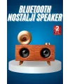 Bluetooth Nostalji Speaker Radyo Gramofon Ahşap Renk Vintage