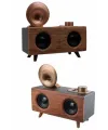 Bluetooth Nostalji Speaker Radyo Gramofon Ahşap Renk Vintage