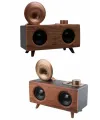 Bluetooth Nostalji Speaker Radyo Gramofon Ahşap Renk Vintage
