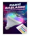 Bluetooth RGB LED Hoparlörlü Akıllı Ampul - Renkli Müzikli Lamba ve Kumanda