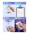 Bluetooth RGB LED Hoparlörlü Akıllı Ampul - Renkli Müzikli Lamba ve Kumanda
