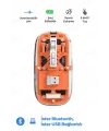 Bluetooth USB Çift Modlu Sessiz Mouse, Şeffaf Mıknatıslı Kapaklı, TypeC Şarjlı, DPI Ayarlı, Kablosuz 10m Çekim Mesafeli, Masaüstü Kısayol Tuşlu, Taşınabilir Şarjlı Mouse Turuncu