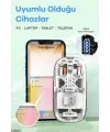 Bluetooth USB Çift Modlu Sessiz Mouse, Şeffaf Mıknatıslı Kapaklı, TypeC Şarjlı, DPI Ayarlı, Kablosuz 10m Çekim Mesafeli, Masaüstü Kısayol Tuşlu, Taşınabilir Şarjlı Mouse Turuncu