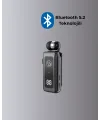 Bluetooth 5.2 Kablolu Makaralı Kulaklık | Dijital Ekran Ve Titreşimli Bildirim