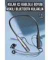 Boyun Askılı Bluetooth Kulaklık Uzun Şarj Süreli Dijital Göstergeli Kablolu