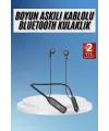 Boyun Bantlı Kablolu Yüksek Ses Kaliteli Bluetooth Kulaklık Uzun Pil Ömrü